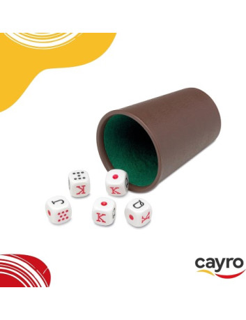 CUBILETE FORRADO 5 DADOS...