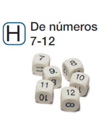 DADOS DE NUMEROS 16mm 7-12...