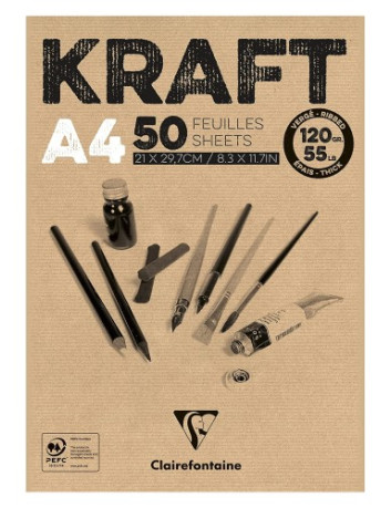 BLOC DIN-A4 50H KRAFT...