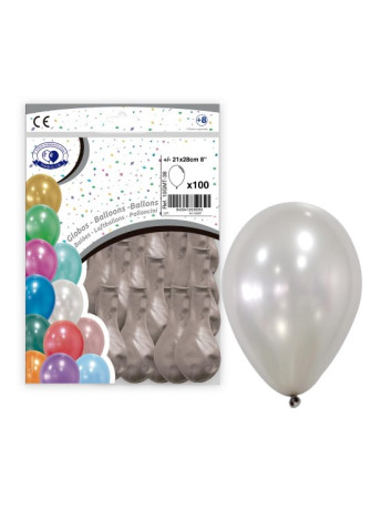 GLOBOS COLOR PLATA...